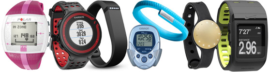 assortment of fitness trackers